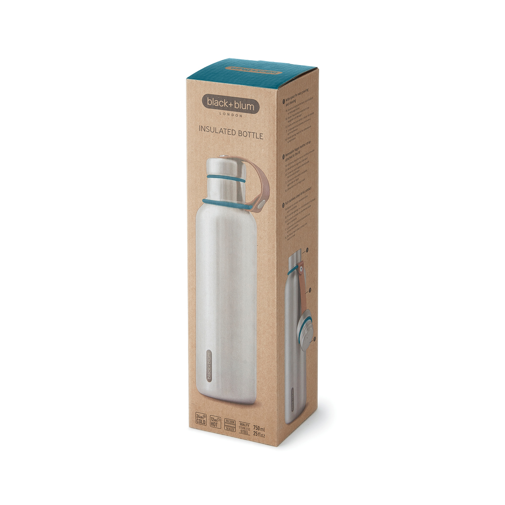 Edelstahl Isolierflasche 750 ml, 24h kalt/12h heiß – turkis