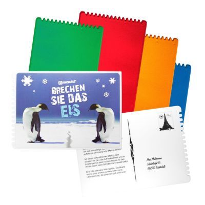 Eiskratzer Rechteck – Kunststoff mit großer Werbefläche 147 × 103 mm