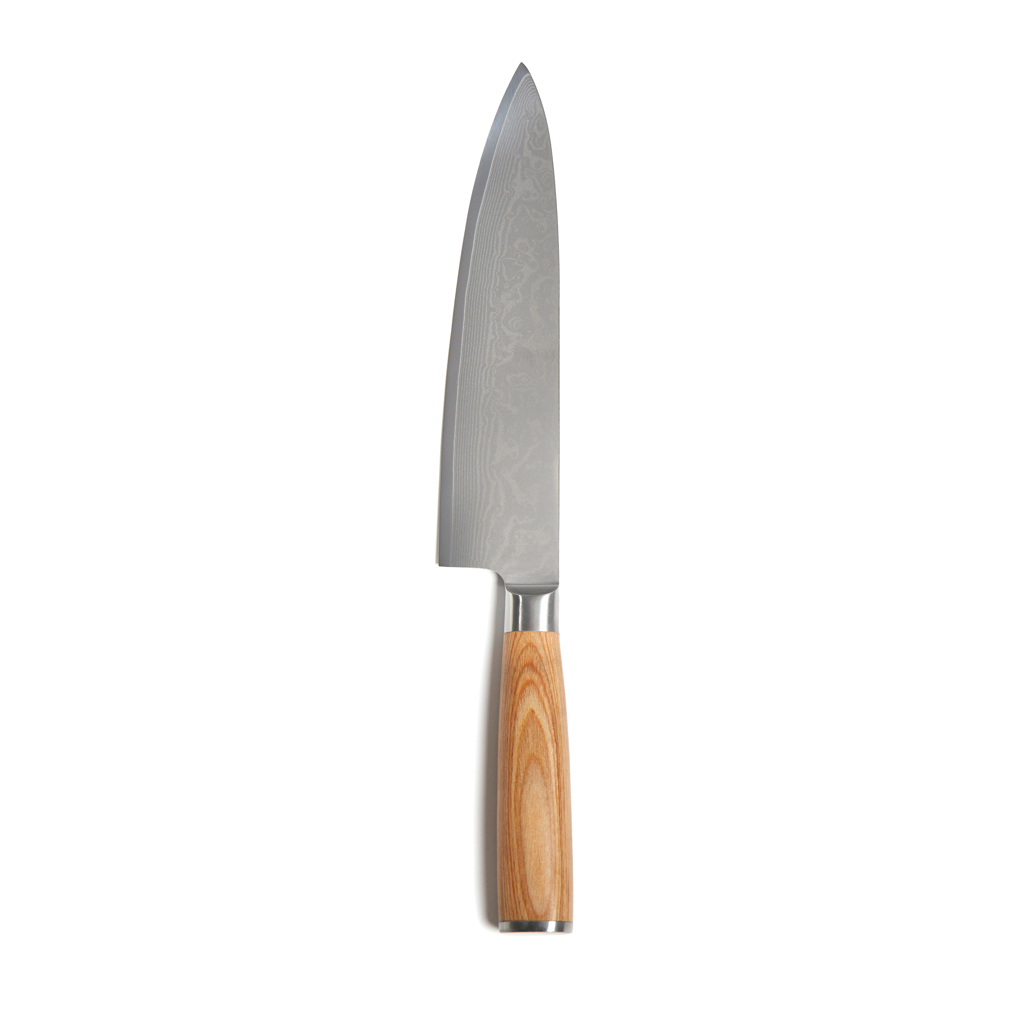 VINGA Hattasan Damascus Kochmesser mit Pakkaholz-Griff – mit Logo veredelbar