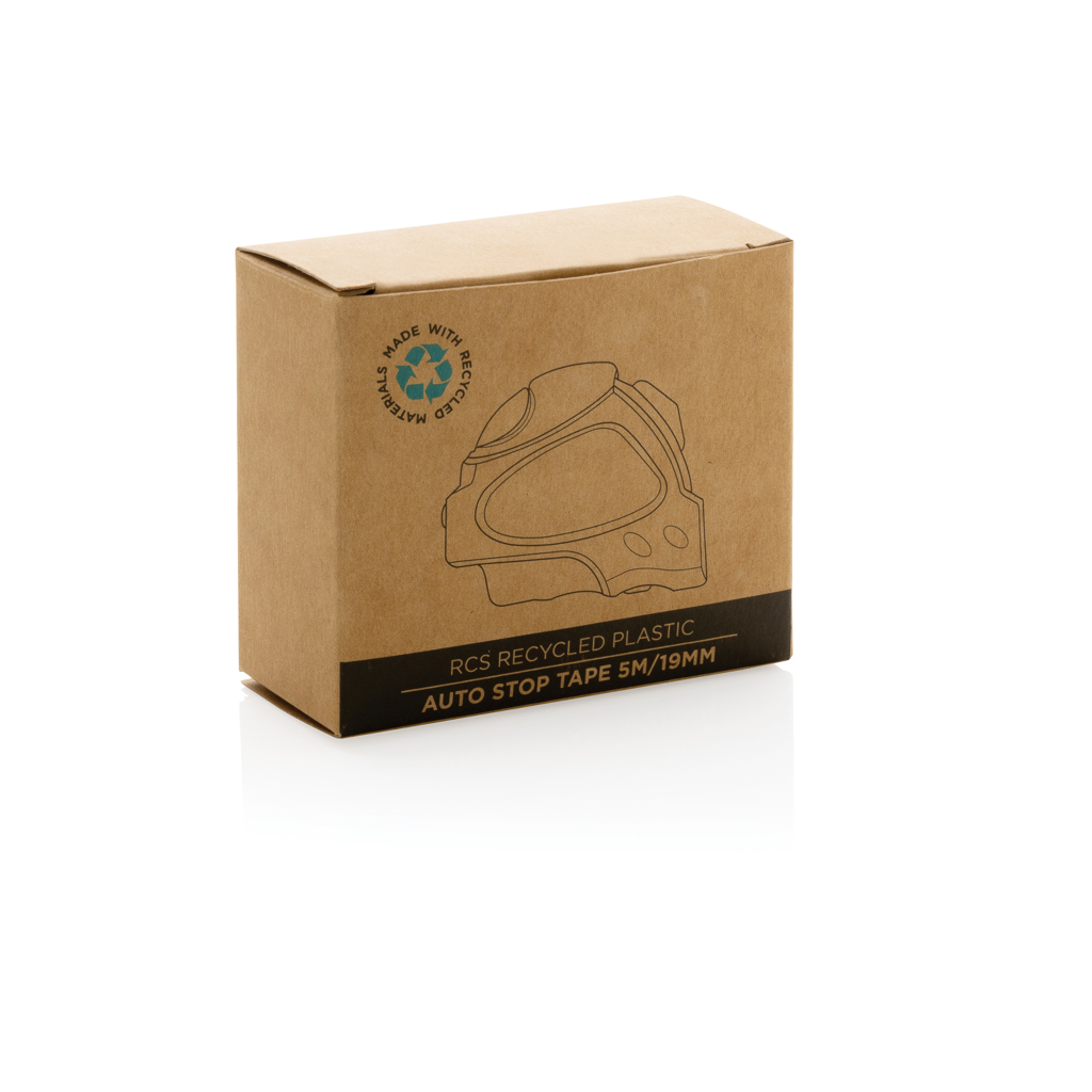 Auto-Stop-Maßband 5 m aus recyceltem ABS, XD Collection, mit Tampon- und Doming-Druck Auto-Stop-Maßband 5 m aus recyceltem ABS, XD Collection, mit Tampon- und Doming-Druck