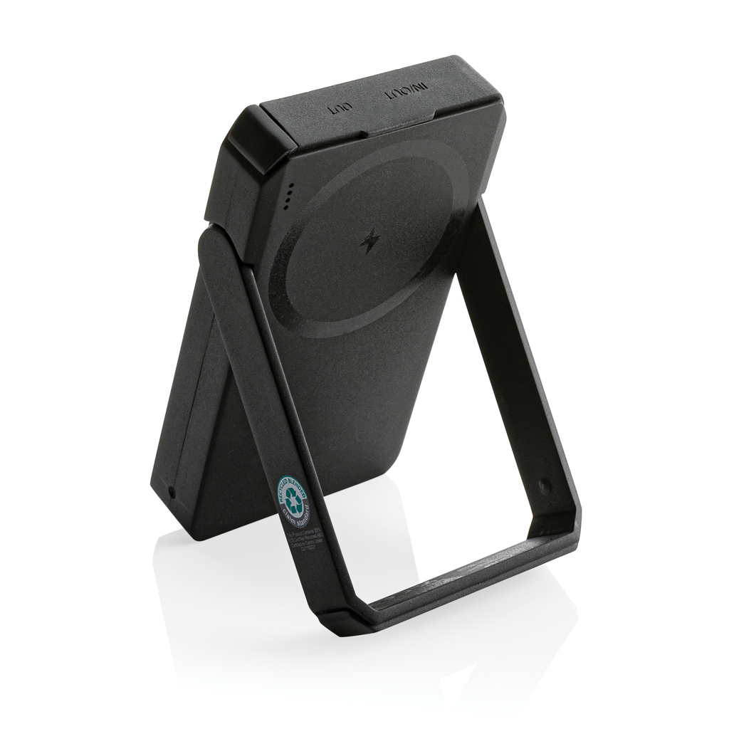 Skywave Solar-Powerbank 5000 mAh mit 10W Wireless Charging, recyceltes ABS, bedruckbar