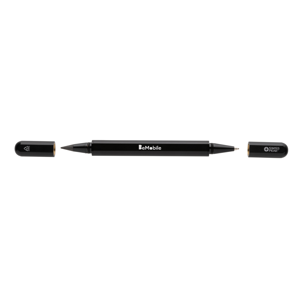 Swiss Peak Dual-Tip-Pen aus recyceltem Aluminium – Edles Eventgeschenk mit Logo Swiss Peak Dual-Tip-Pen aus recyceltem Aluminium – Edles Eventgeschenk mit Logo