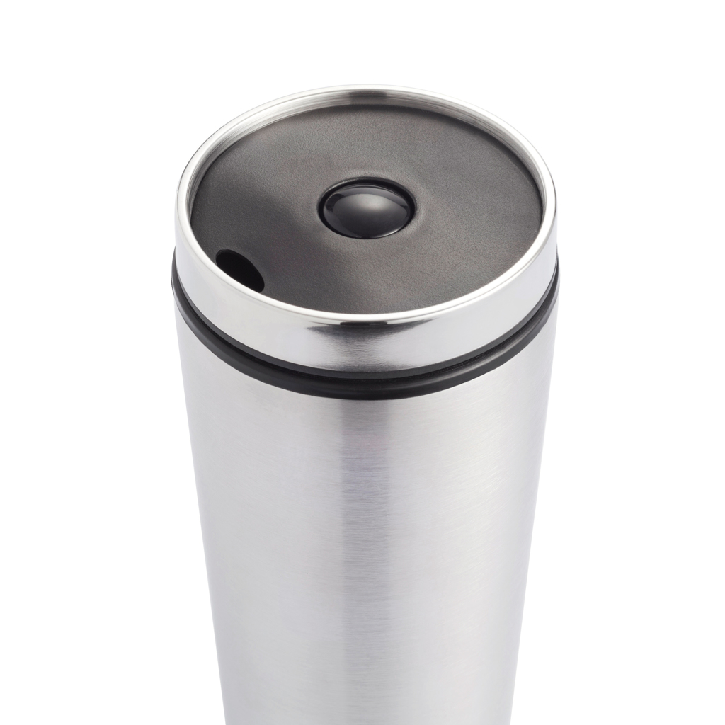 XD Collection Becher Shake-It 350 ml Edelstahl mit Push-Knopf