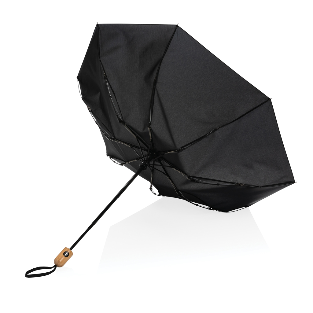Impact AWARE RPET Taschenschirm mit Bambusgriff, Auto-Open/Close