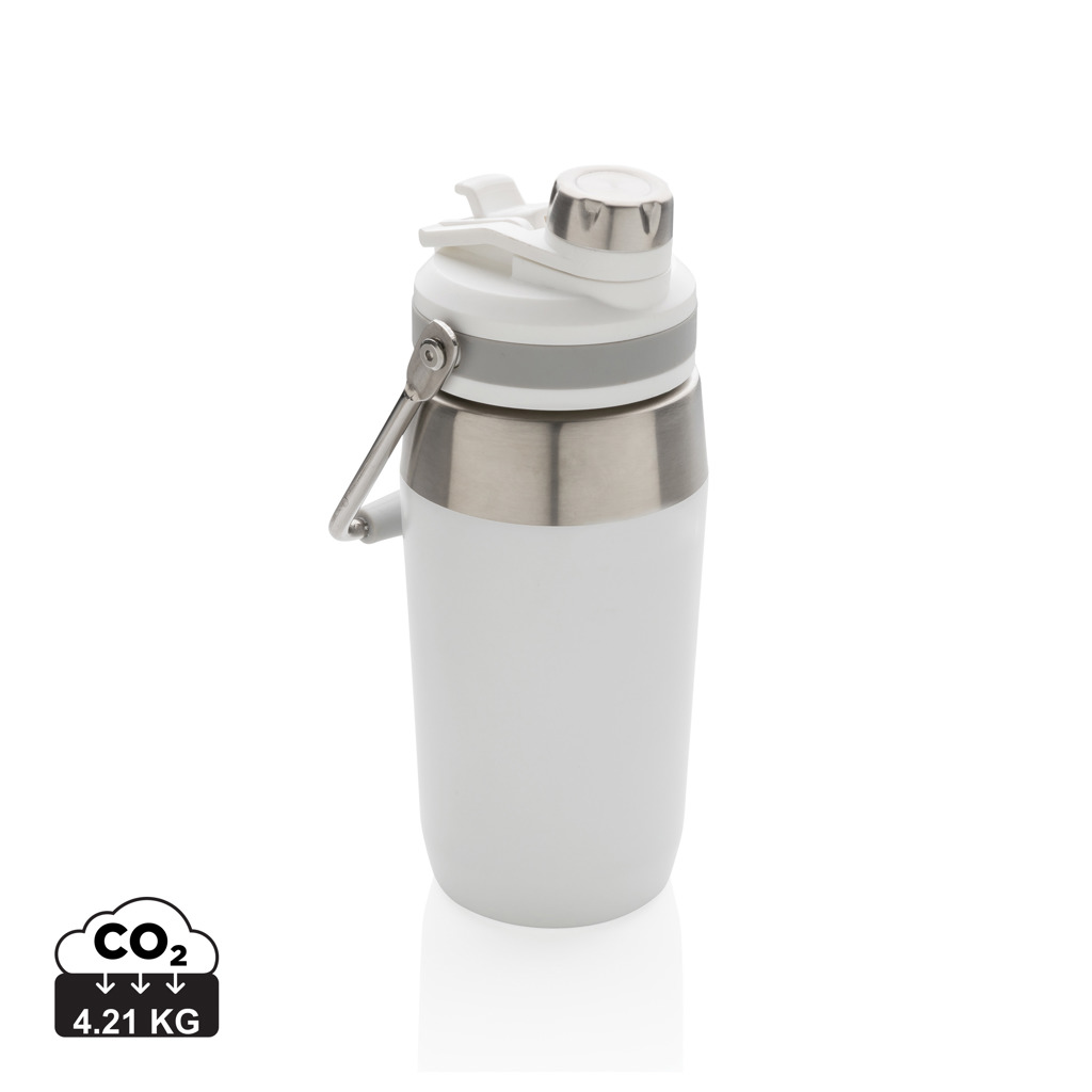 Edelstahl Thermoflasche 500ml Dual-Deckel BPA-frei weiß