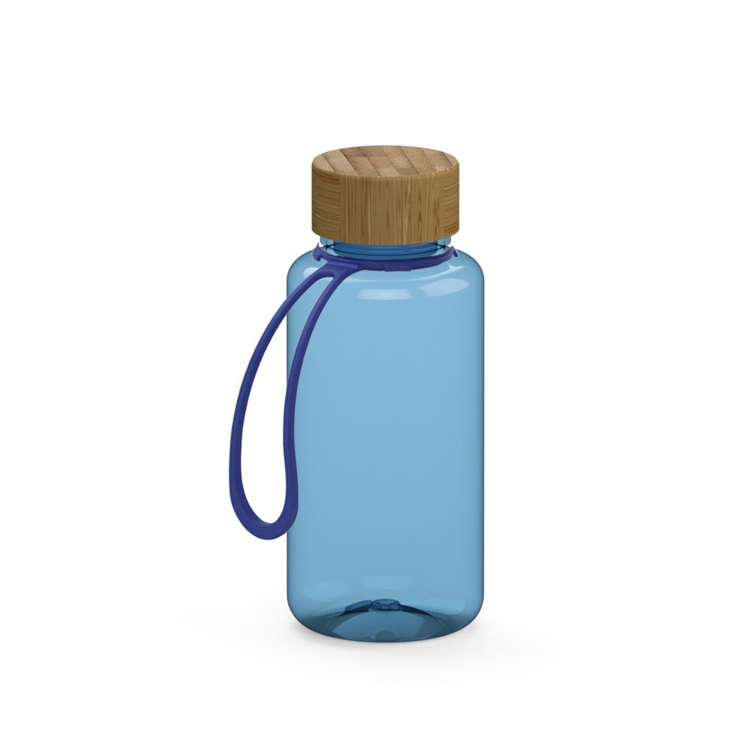 Trinkflasche "Natural", 700 ml, inkl. Strap – transparent-blau