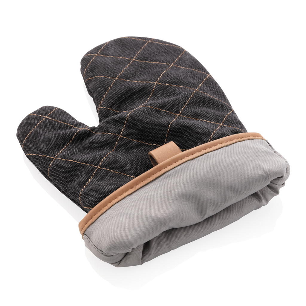Gastro Canvas Ofenhandschuh 16oz – Hitzeschutz, schwarz