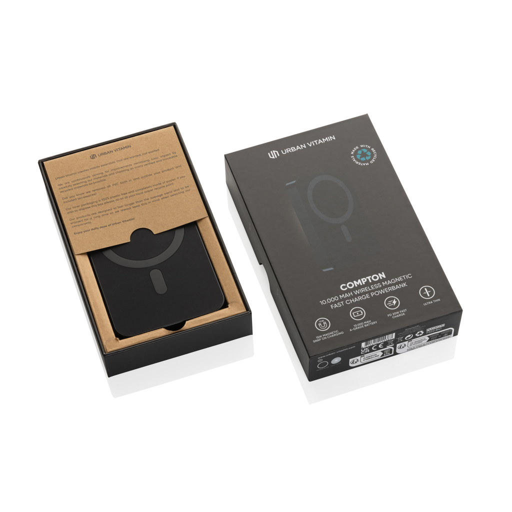 Compton Powerbank 10000mAh Alu – Magnetische Schnelllade-Technologie für Events Compton Powerbank 10000mAh Alu – Magnetische Schnelllade-Technologie für Events