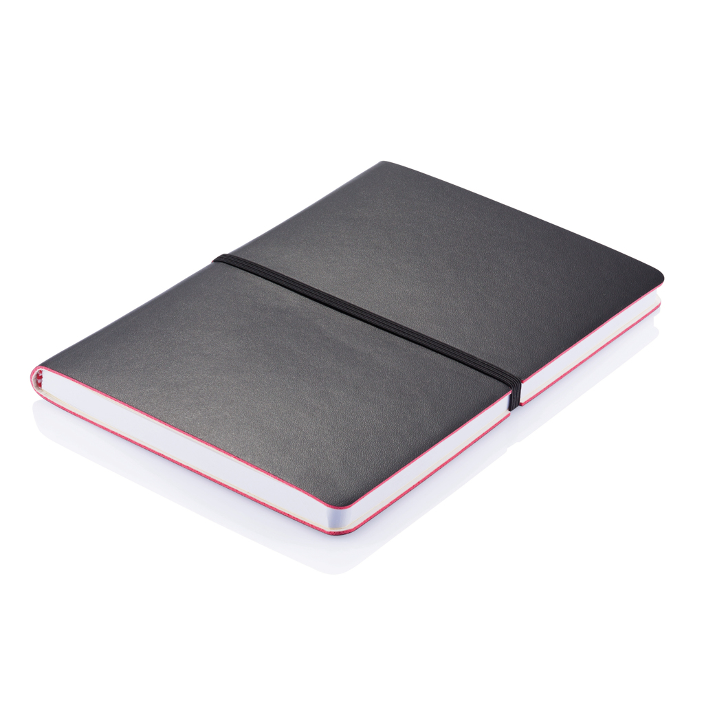 XD Collection Deluxe Softcover Notizbuch A5 schwarz – 192 linierte Seiten, FSC-Mix, bedruckbar