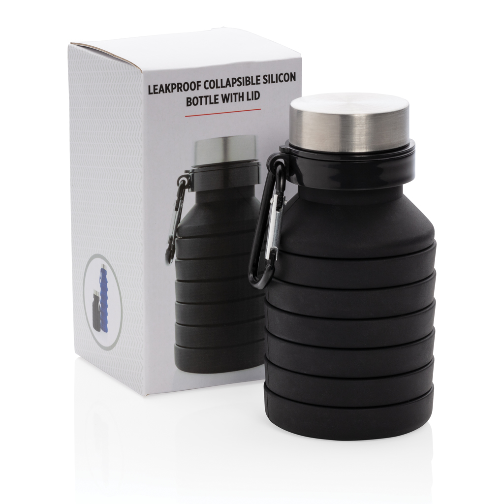 Faltbare Silikonflasche 550 ml mit Logo bedrucken – XD Collection Faltbare Silikonflasche 550 ml mit Logo bedrucken – XD Collection