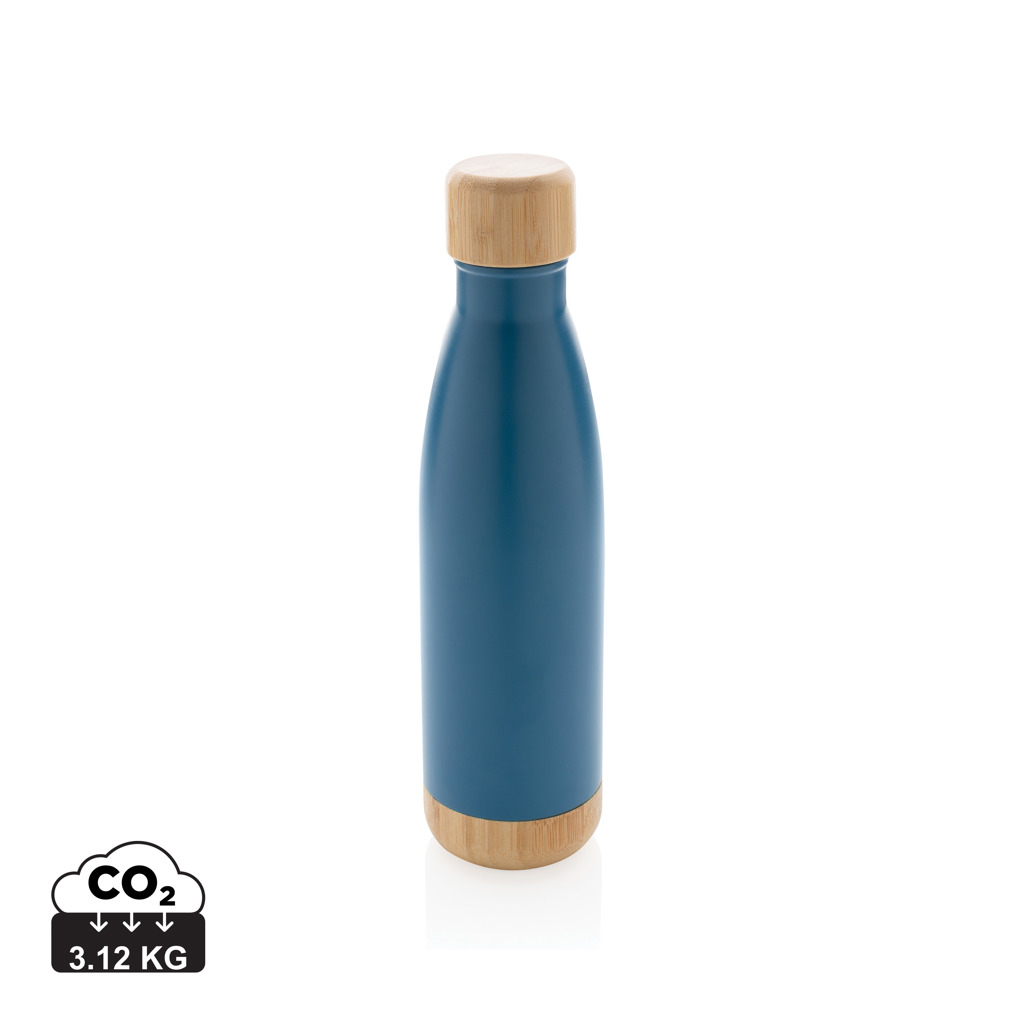 XD Collection Vakuum-Edelstahlflasche 520 ml mit Bambus-Deckel und -Boden XD Collection Vakuum-Edelstahlflasche 520 ml mit Bambus-Deckel und -Boden