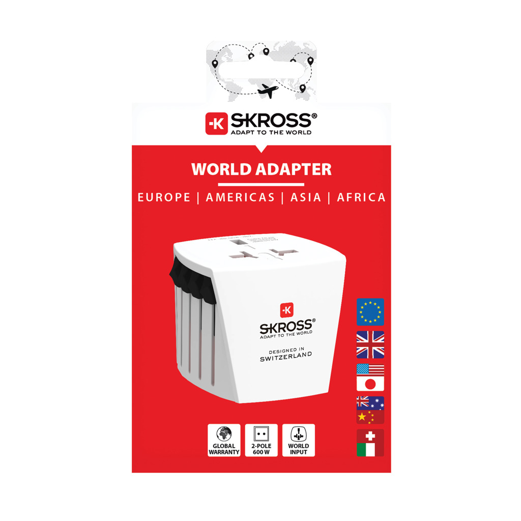 SKROSS Business Reiseadapter Micro – 200+ Destinationen weiß