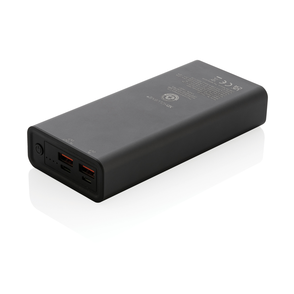 Terra 20.000 mAh 20 W Powerbank aus RCS-recyceltem Aluminium – mit Logo veredelbar