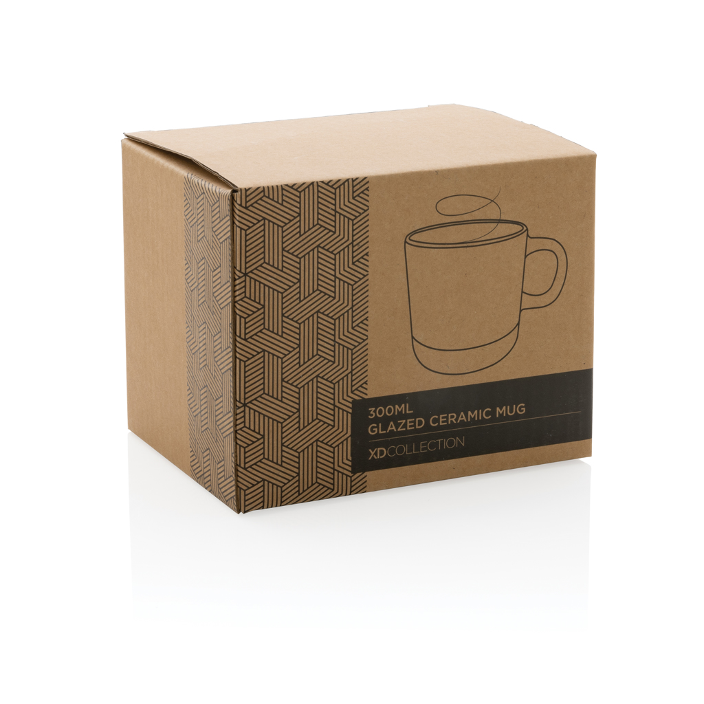 Keramikbecher 360 ml, glasiert, Naturboden – schwarz
