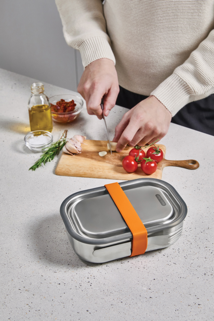 Black+Blum Edelstahl Lunchbox 3-in-1 mit Logo bedrucken Black+Blum Edelstahl Lunchbox 3-in-1 mit Logo bedrucken