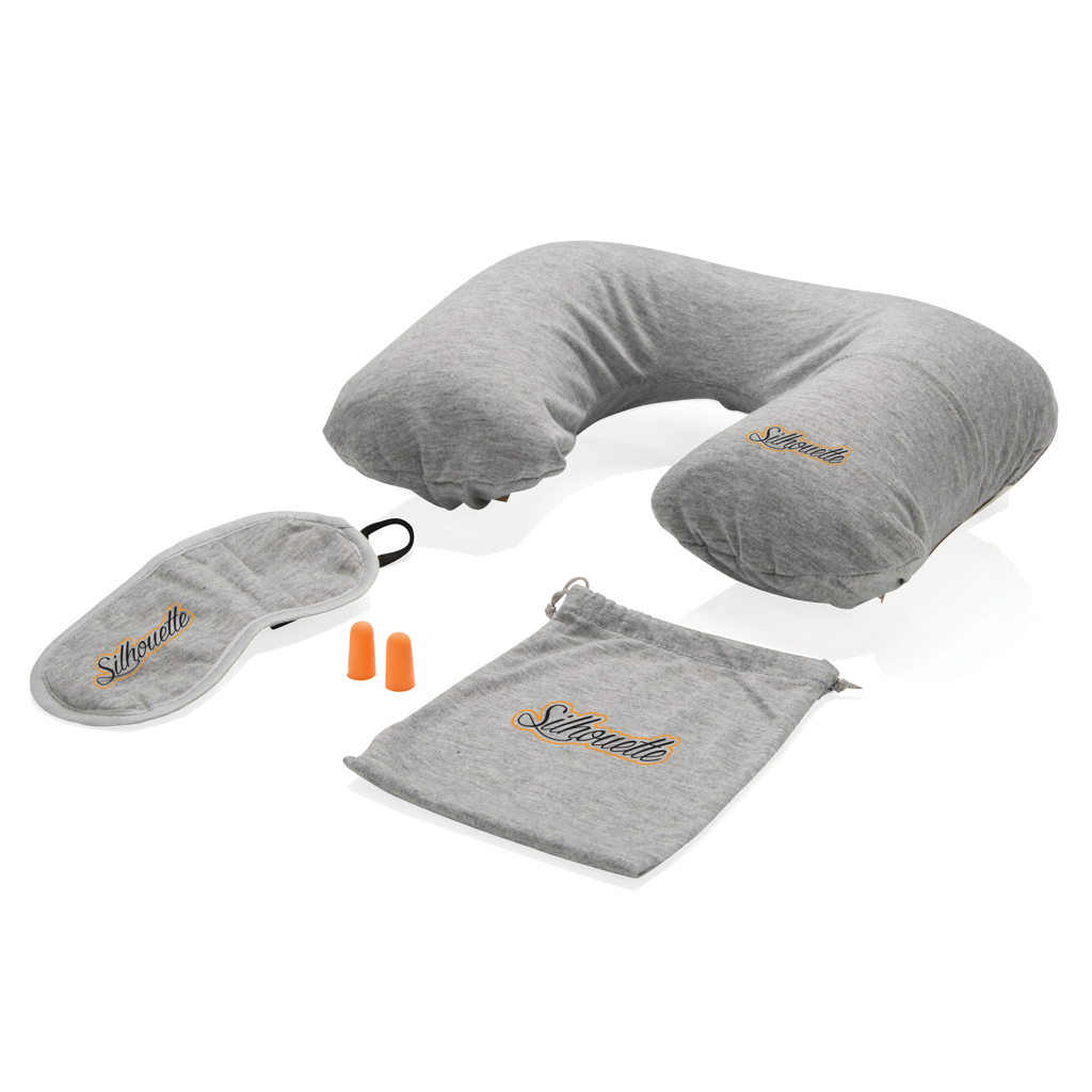 XD Collection Komfort Reise-Set mit Nackenkissen, Schlafmaske und Ohrstöpseln