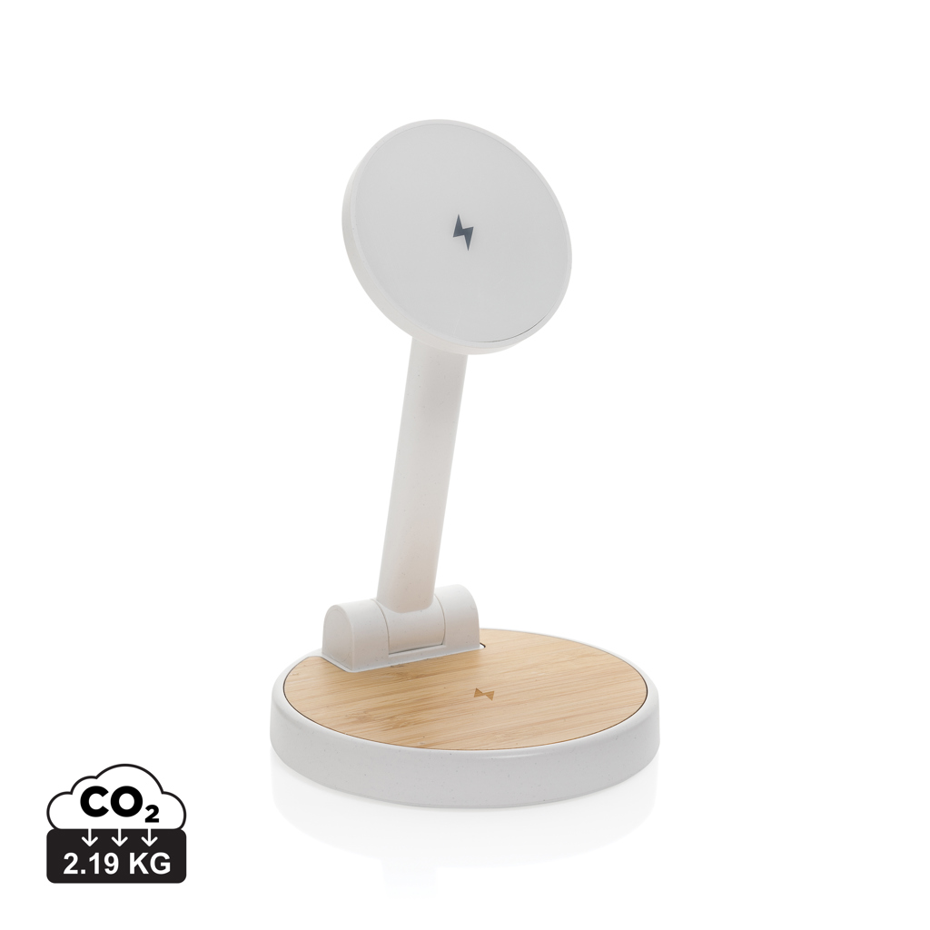 Ontario 2-in-1 15W Magnet-Ladeständer aus RCS-rPlastik und FSC-Bambus Ontario 2-in-1 15W Magnet-Ladeständer aus RCS-rPlastik und FSC-Bambus