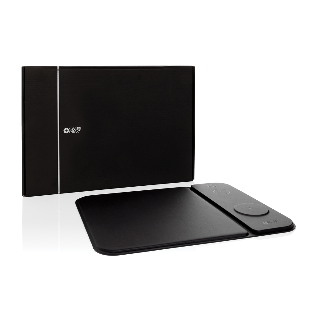 Swiss Peak 15W Lade-Mauspad in Schwarz – Premium Werbegeschenk mit Logo Swiss Peak 15W Lade-Mauspad in Schwarz – Premium Werbegeschenk mit Logo