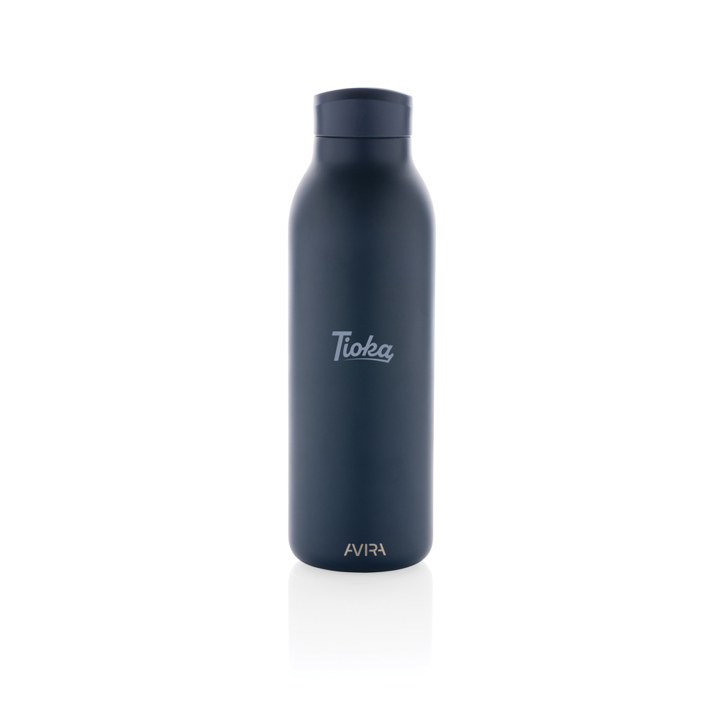 Avira Avior Vakuumflasche 500 ml aus recyceltem Edelstahl, bedruckbar mit Logo