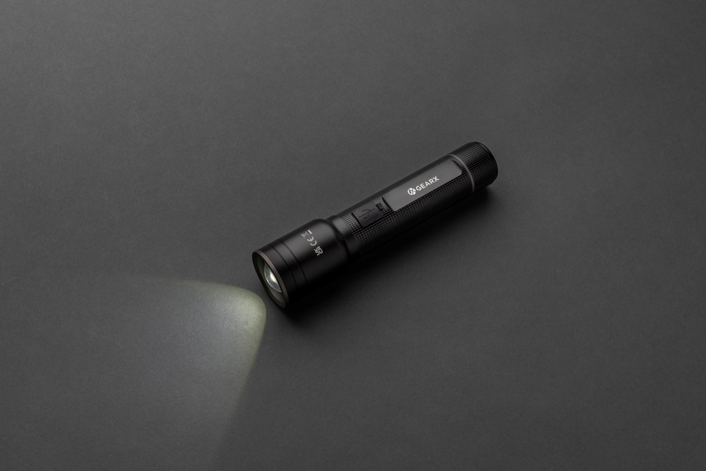GearX Heavy-Duty USB-Taschenlampe aus 77 % RCS-recyceltem Aluminium, 1500 Lumen GearX Heavy-Duty USB-Taschenlampe aus 77 % RCS-recyceltem Aluminium, 1500 Lumen