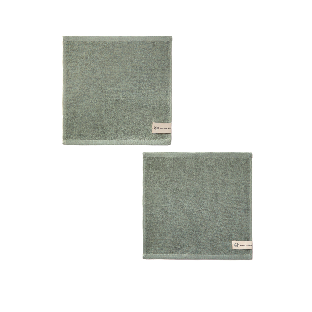 VINGA Birch Gästehandtuch 30 × 30 cm aus Baumwolle und Lyocell mit Logo-Bestickung
