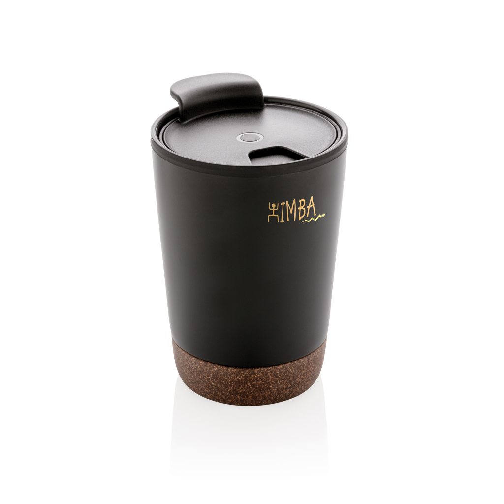 XD Collection RCS Edelstahl-Kaffeebecher mit Kork, 300 ml, mit Logo bedruckbar