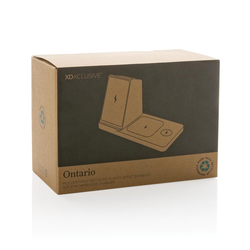 BambooCharge Pro 15W Triple Power Hub – Ideales Werbegeschenk für Events