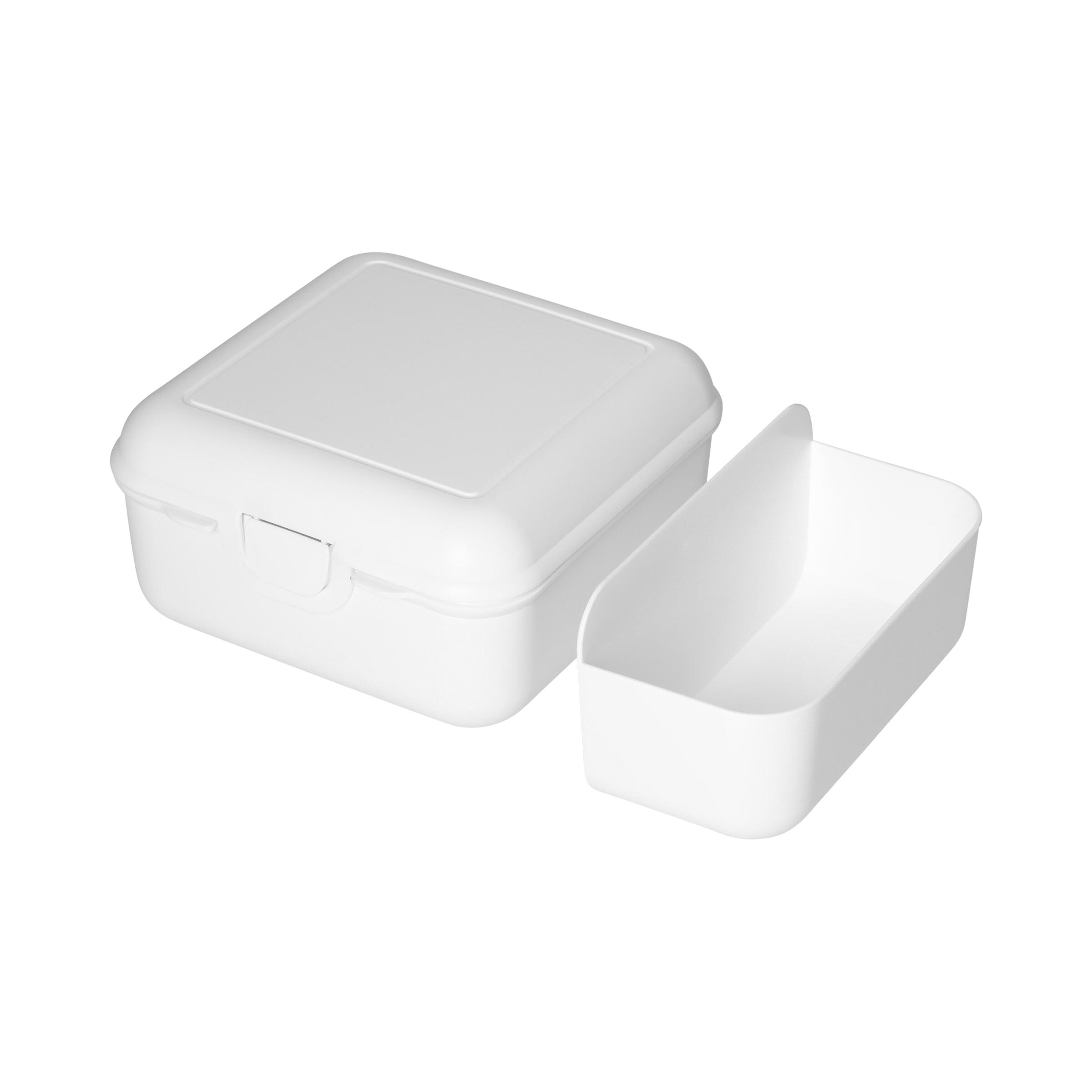 Vorratsdose "Cube" deluxe, mit Trennschale – weiss Vorratsdose "Cube" deluxe, mit Trennschale – weiss