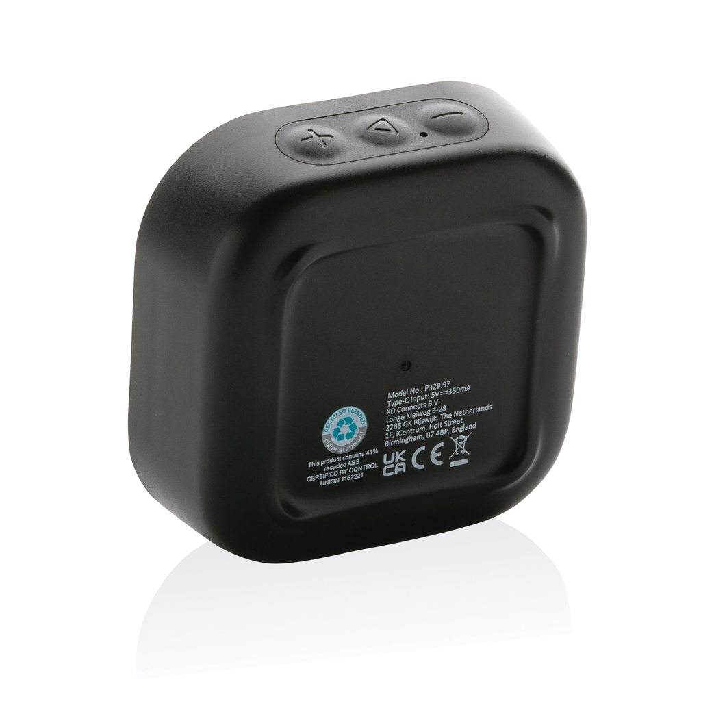 XD Collection Soundbox 3W Bluetooth-Lautsprecher aus RCS-recyceltem Kunststoff XD Collection Soundbox 3W Bluetooth-Lautsprecher aus RCS-recyceltem Kunststoff