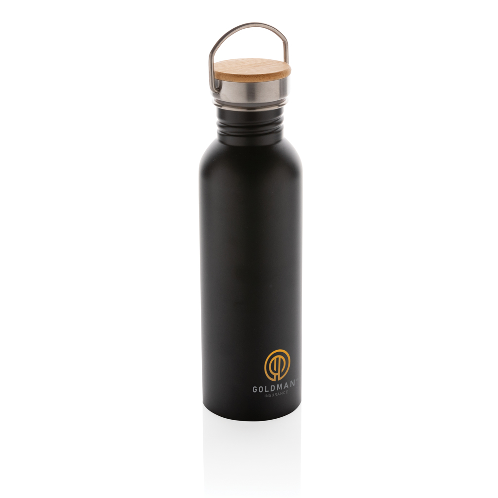 XD Collection Edelstahlflasche mit Bambusdeckel, 710 ml — bedruckbar XD Collection Edelstahlflasche mit Bambusdeckel, 710 ml — bedruckbar