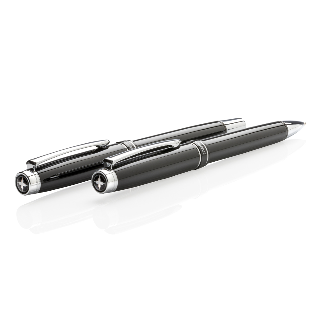 Swiss Peak Messing Stift-Set Kugelschreiber/Rollerball schwarz