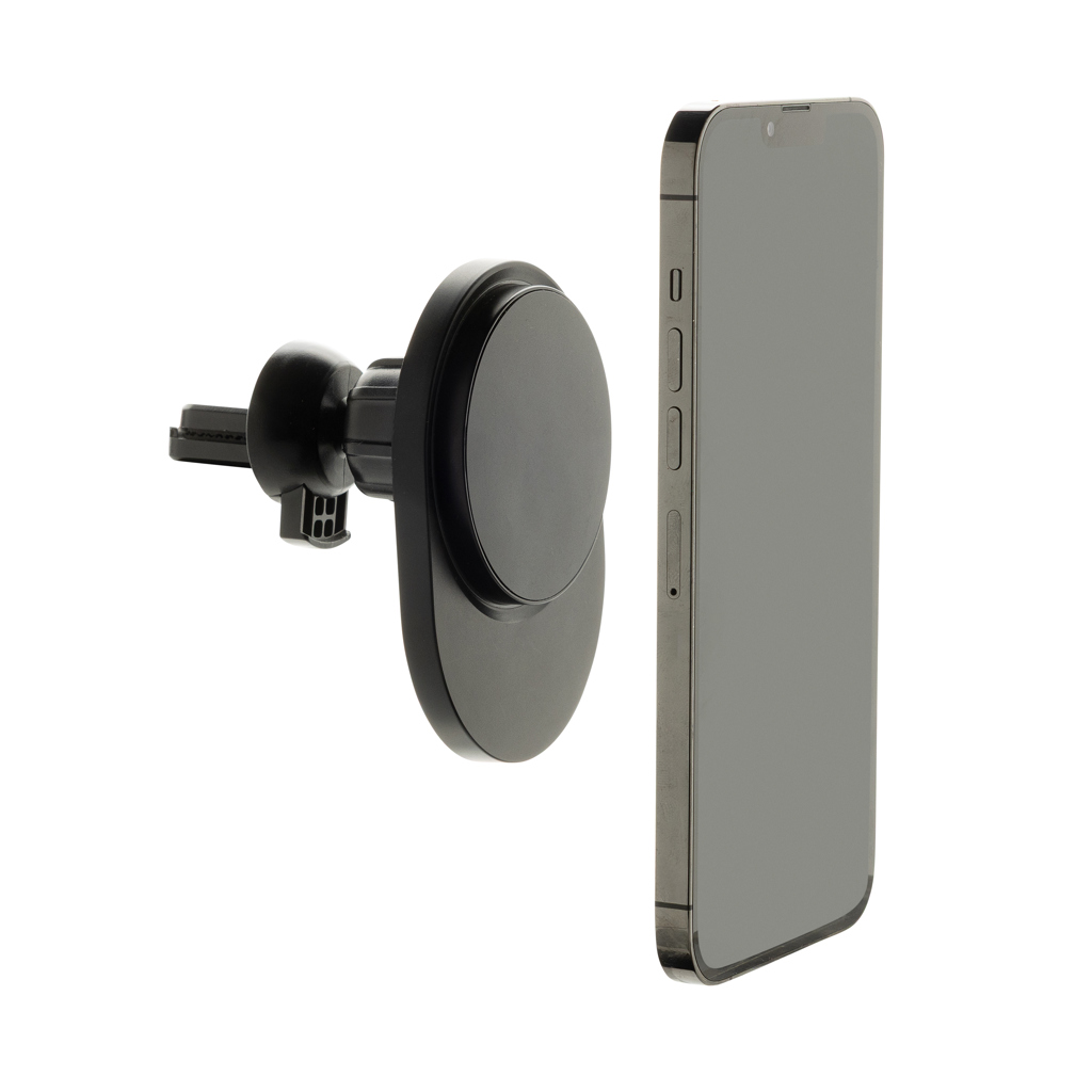 PowerCruze magnetischer 15W Wireless-Autohalter aus recyceltem ABS PowerCruze magnetischer 15W Wireless-Autohalter aus recyceltem ABS