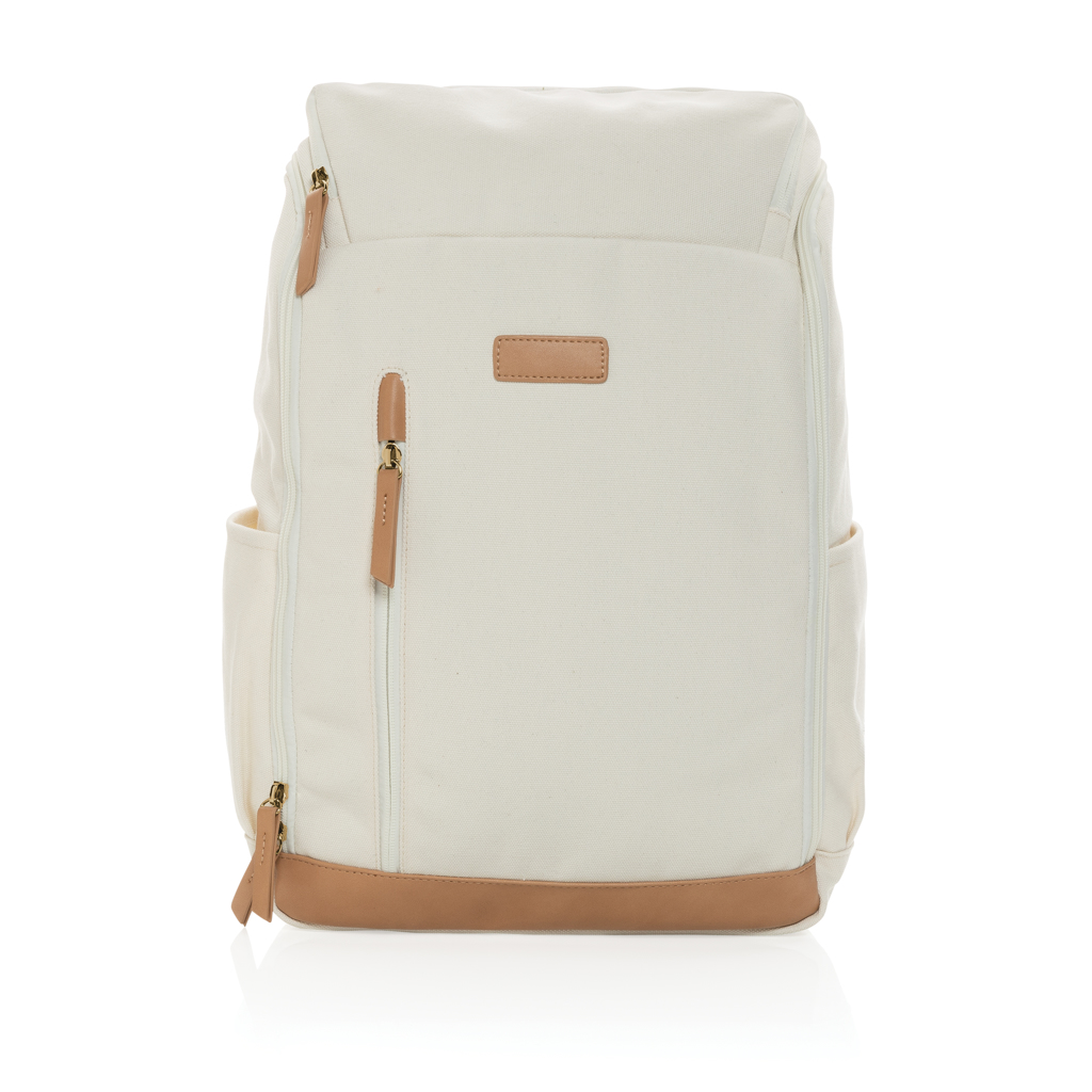 Impact AWARE™ 16 oz. Laptop-Rucksack 15 Zoll aus recyceltem Canvas, bedruckbar Impact AWARE™ 16 oz. Laptop-Rucksack 15 Zoll aus recyceltem Canvas, bedruckbar