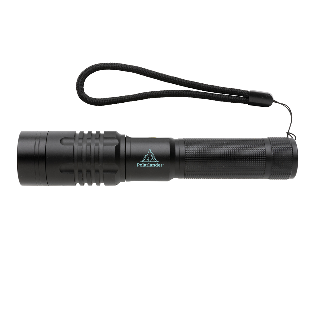 Gear X wiederaufladbare USB-Taschenlampe mit 1000 Lumen — bedruckbar als Werbeartikel