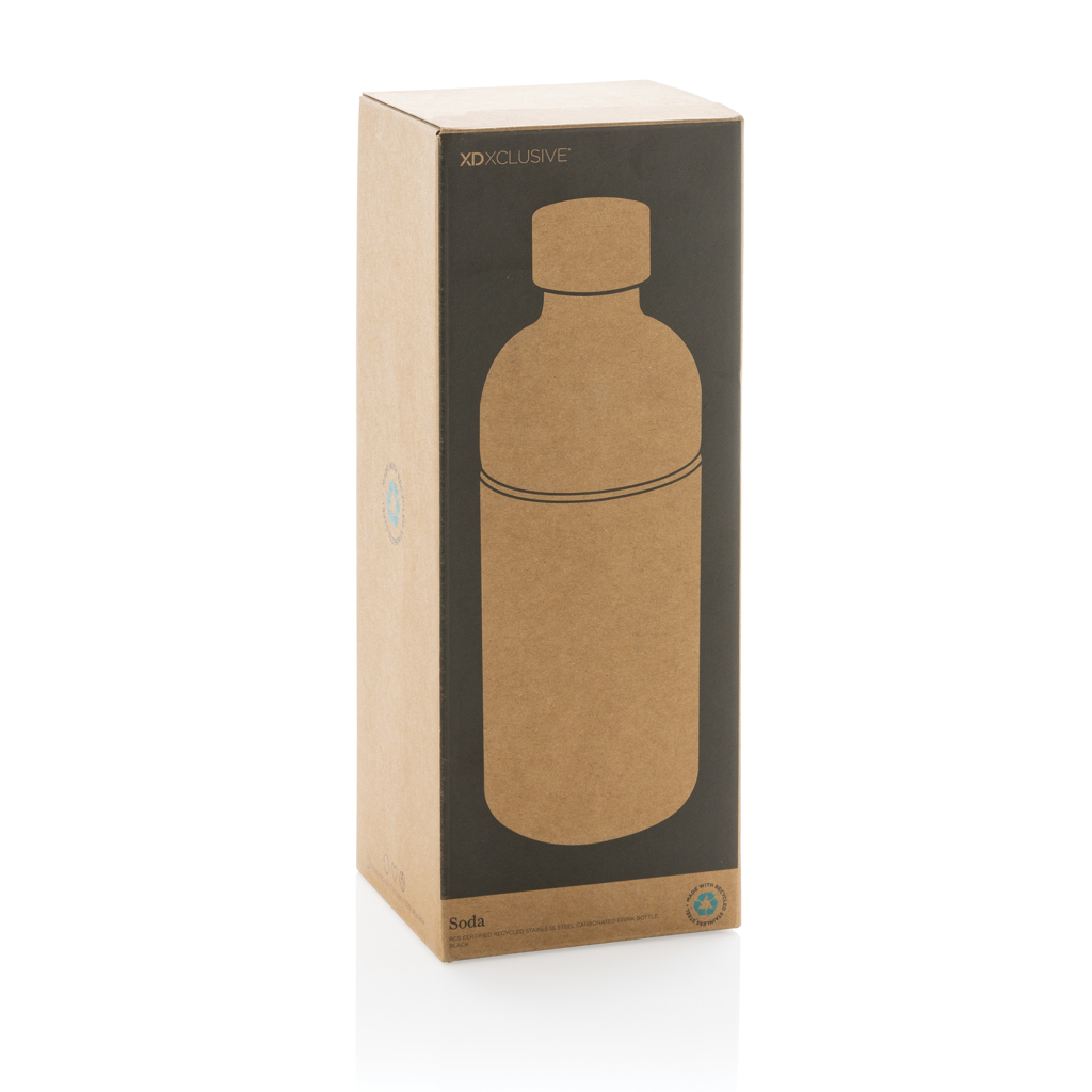 XD Xclusive Soda Trinkflasche 800 ml aus RCS-zertifiziertem recyceltem Edelstahl