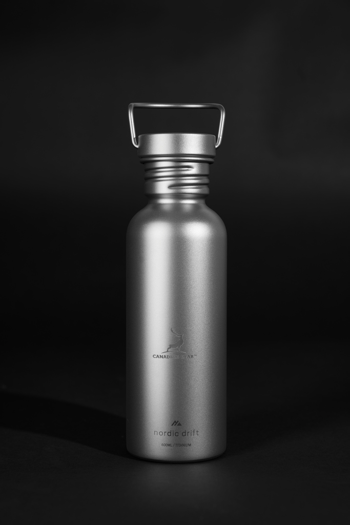 Nordic Drift Trail Titan-Wasserflasche 600 ml, ultraleicht, mit Lasergravur oder Tampondruck