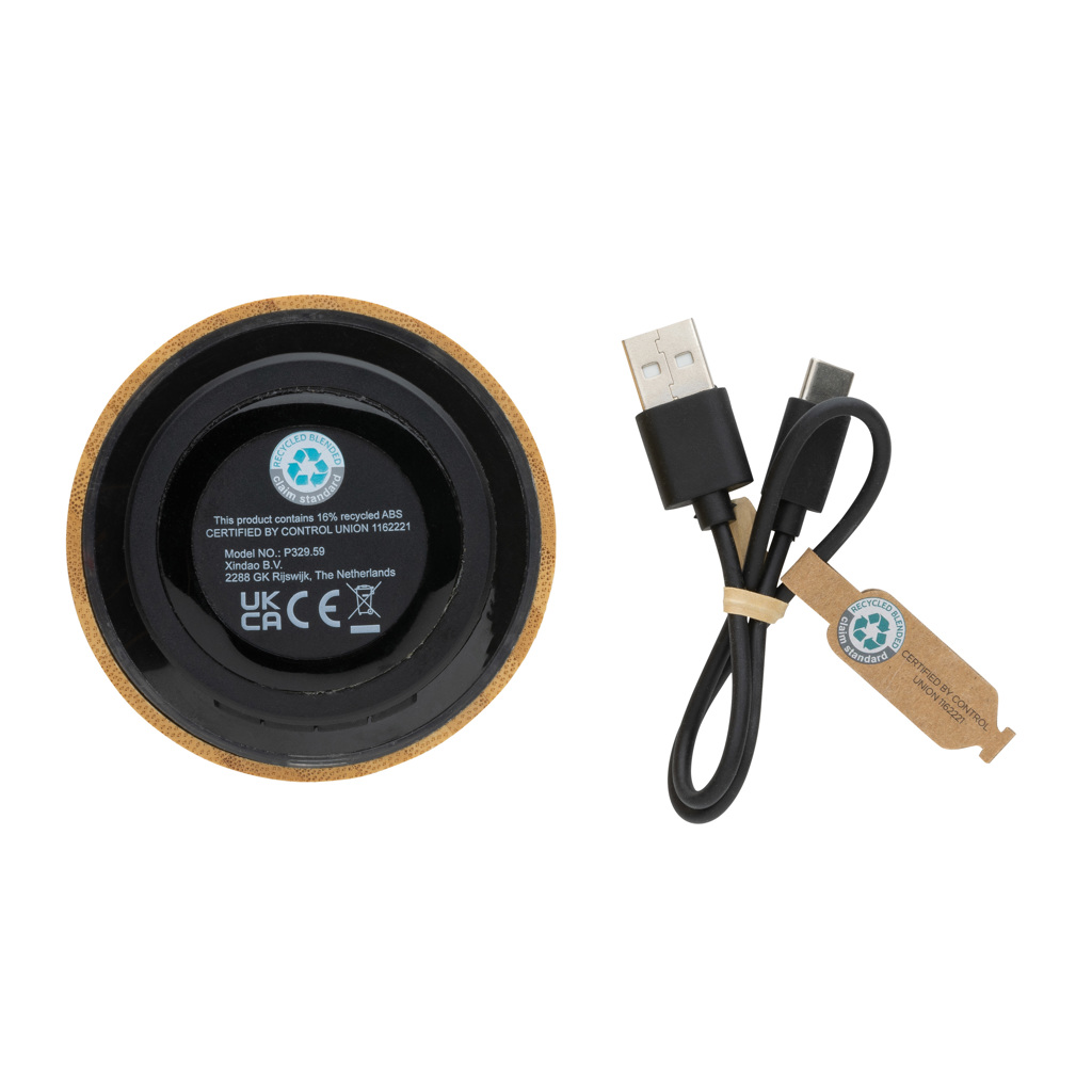 Kabelloser 3W-Bluetooth-Lautsprecher Bambus FSC und rABS Kabelloser 3W-Bluetooth-Lautsprecher Bambus FSC und rABS