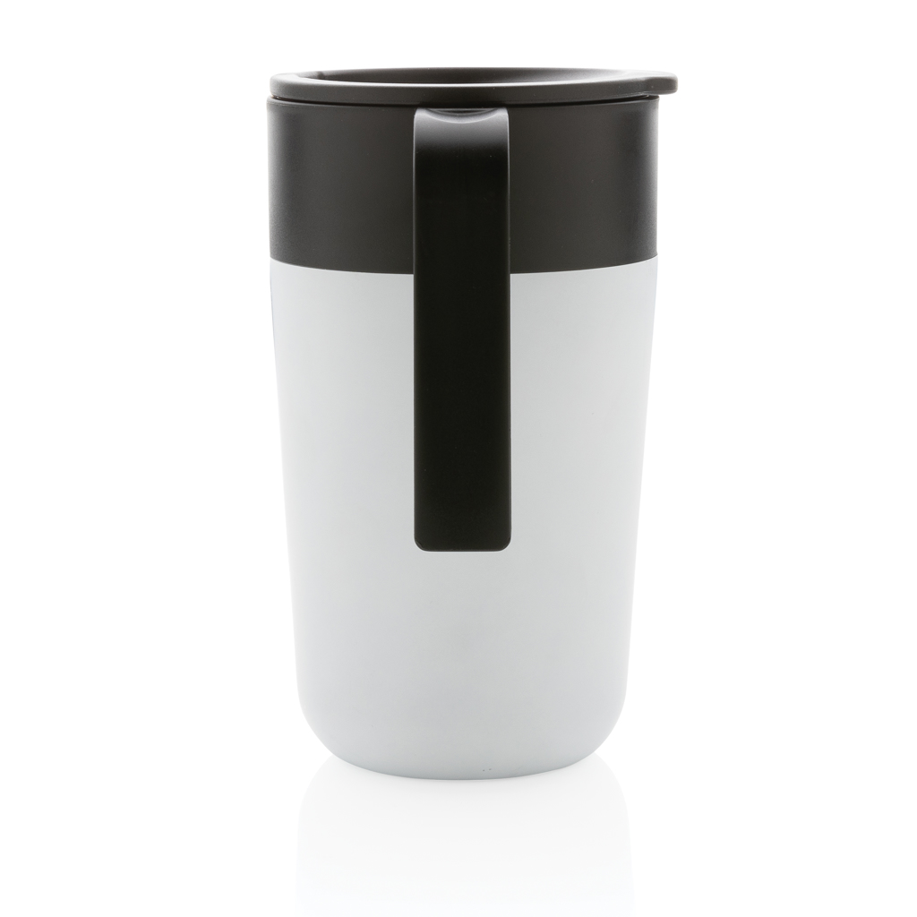 XD Collection GRS recycelter PP-Becher mit Griff 480 ml, Edelstahl, BPA-frei