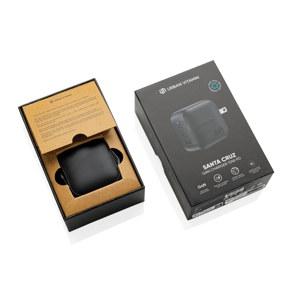 Urban Vitamin Santa Cruz 70W GAN-Ladegerät aus RCS-recyceltem PC Urban Vitamin Santa Cruz 70W GAN-Ladegerät aus RCS-recyceltem PC