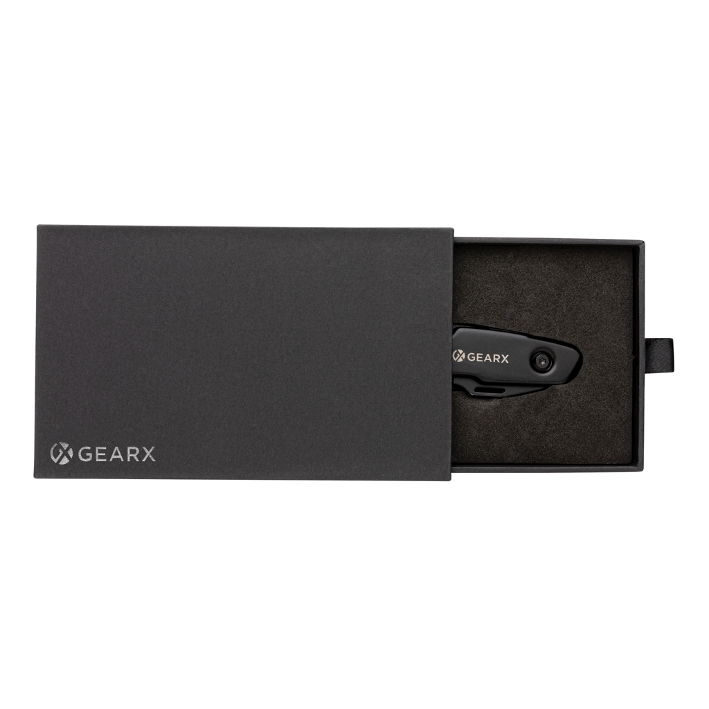 Gear X Multifunktions-Messer mit 13 Funktionen, Edelstahl, schwarz – gravierbar Gear X Multifunktions-Messer mit 13 Funktionen, Edelstahl, schwarz – gravierbar
