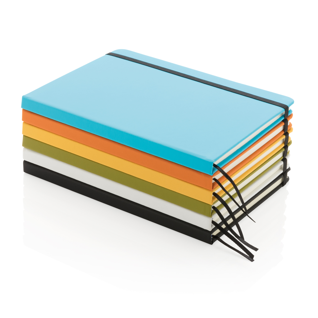 XD Collection A5 Notizbuch mit PU-Hardcover, liniert, schwarz – mit Logo veredelbar