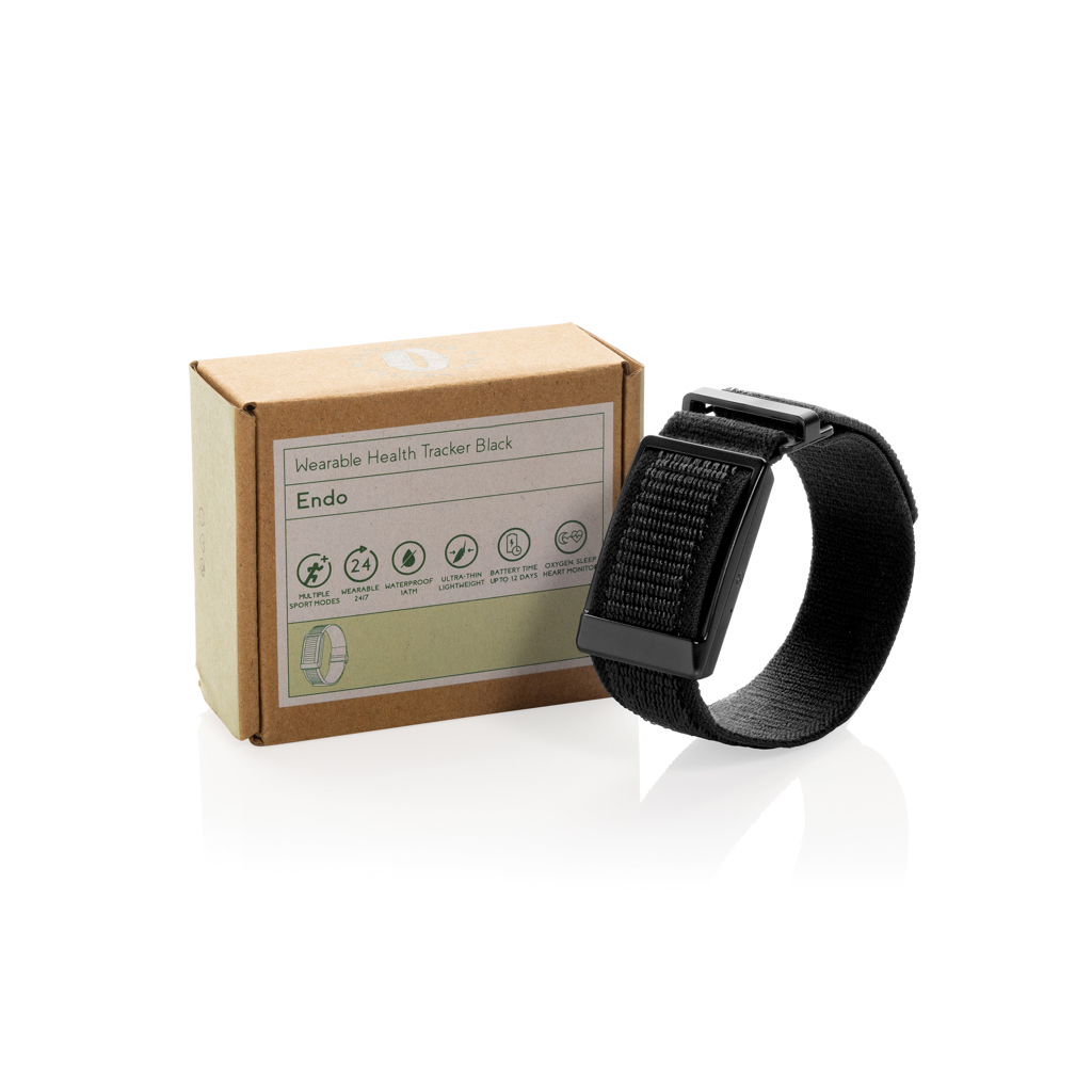 XD Collection Endo Gesundheits-Tracker mit Stoffarmband, graviert oder bedruckt