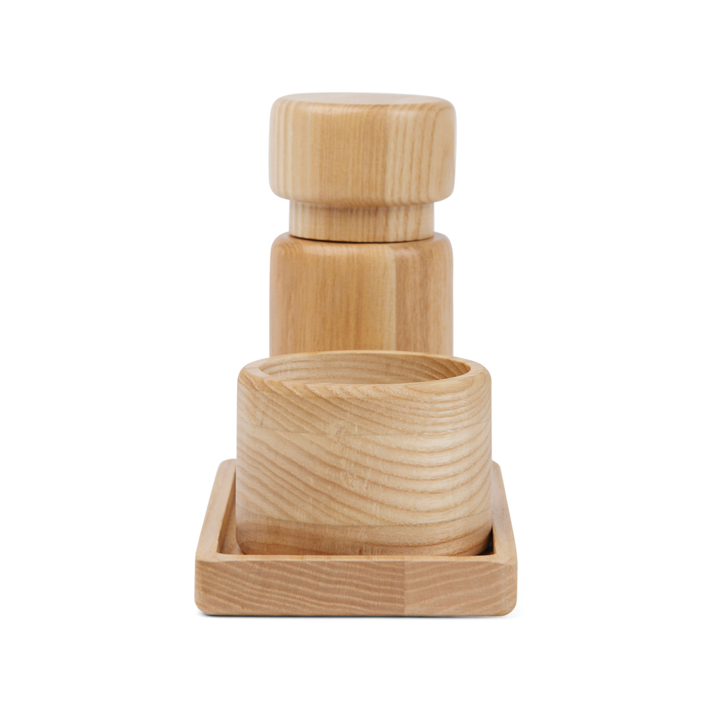 VINGA Retro Salz- und Pfeffermühlen-Set aus FSC-Eschenholz mit Tablett, mit Logo veredelbar VINGA Retro Salz- und Pfeffermühlen-Set aus FSC-Eschenholz mit Tablett, mit Logo veredelbar