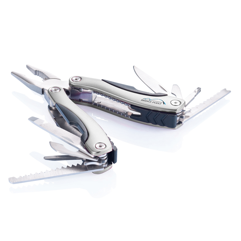 XD Collection Fix Multitool 14-in-1 aus Aluminium und Edelstahl mit Logo XD Collection Fix Multitool 14-in-1 aus Aluminium und Edelstahl mit Logo