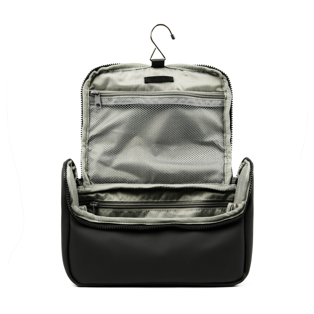 VINGA Baltimore Reise-Kosmetiktasche aus Nubuk-PU mit Logo-Veredelung