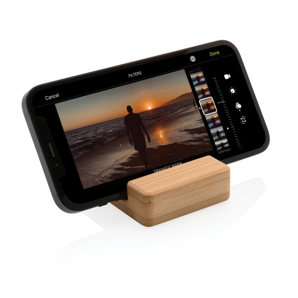 Bambus Smartphone-Halter Schreibtisch – braun