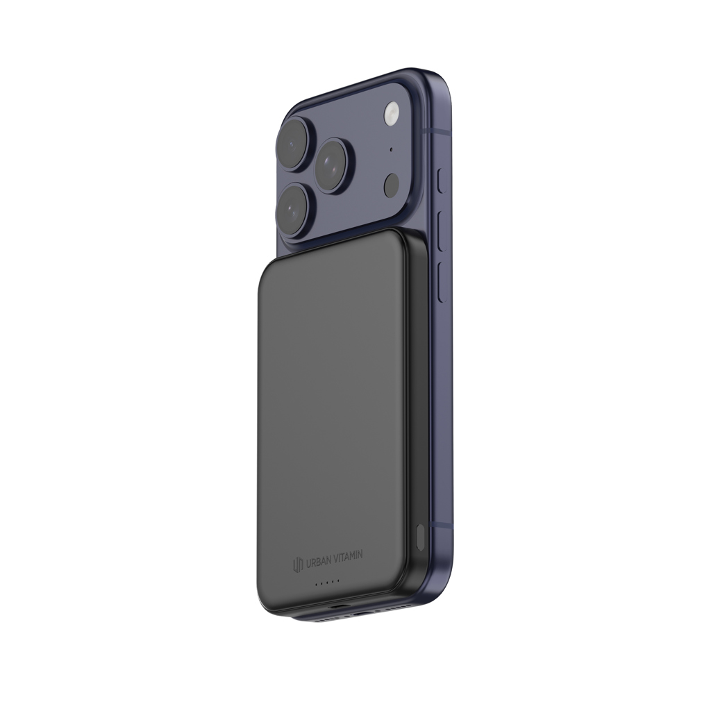 Urban Vitamin Pomona magnetische Powerbank 5000mAh Qi2.2 25W mit Logodruck Urban Vitamin Pomona magnetische Powerbank 5000mAh Qi2.2 25W mit Logodruck