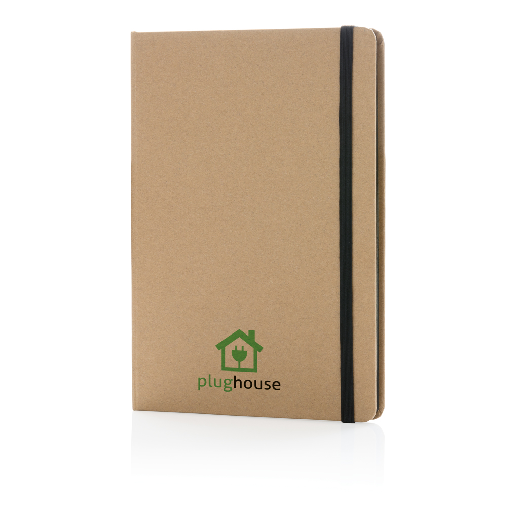 Kraft A5 Notizbuch mit Recyclingpapier, FSC Mix & BSCI, bedruckbar