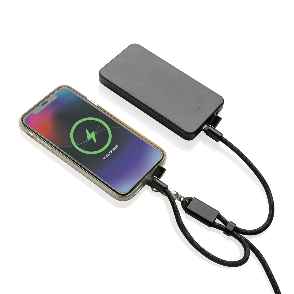 RCS‑zert. rPET 60W USB‑C Handgelenk‑Kabel – schwarz