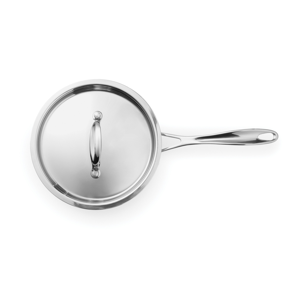 Gastro Induktion Kupfertopf 3-lagig Edelstahl 1,8 L braun